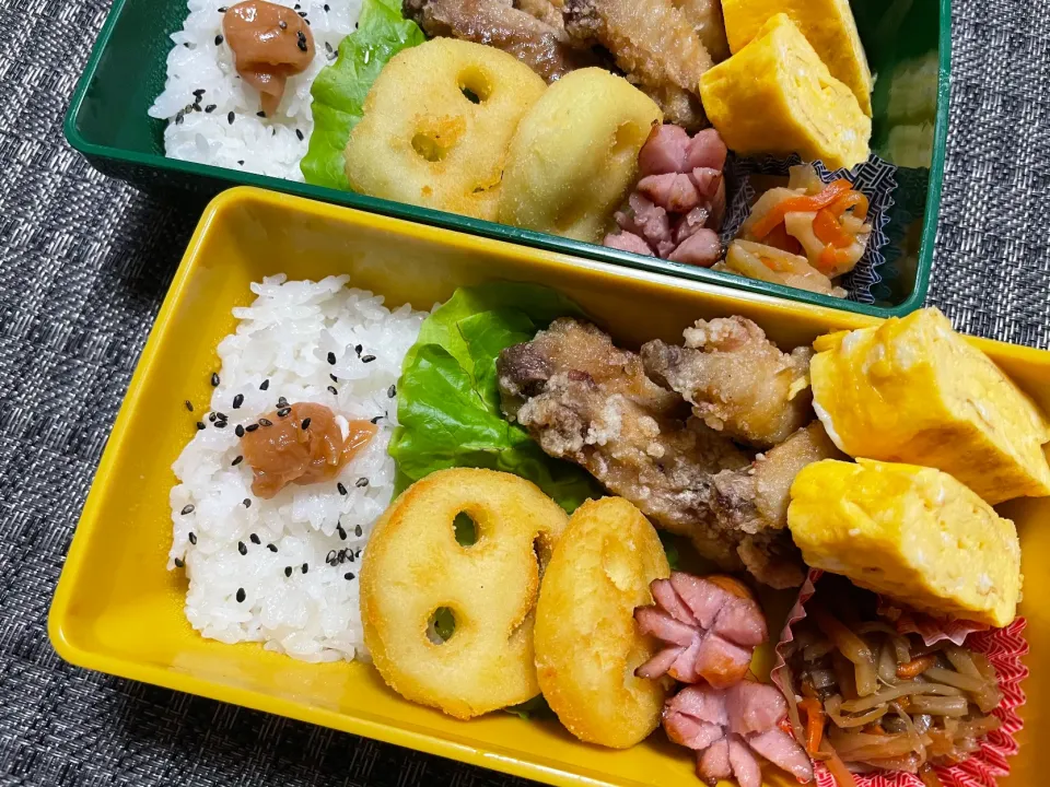 Snapdishの料理写真:チキンバー&スマイルポテト弁当|mettiさん