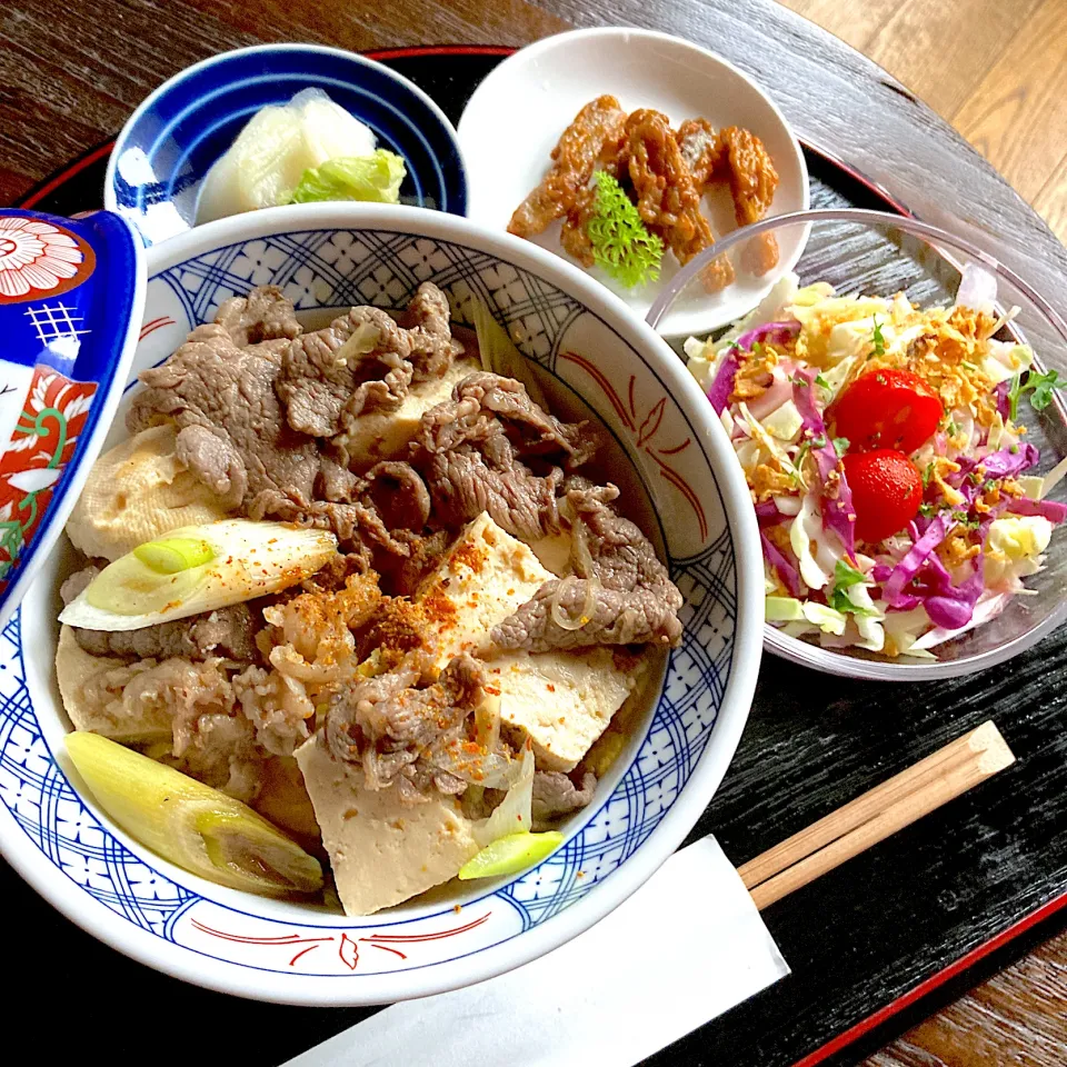 肉豆腐丼定食風のお昼ごはん|Kさん