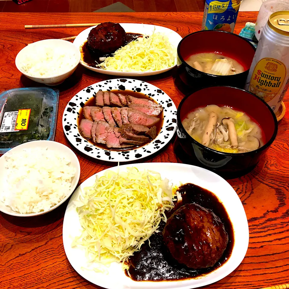 ローストビーフとカレーハンバーグ😋|すかラインさん