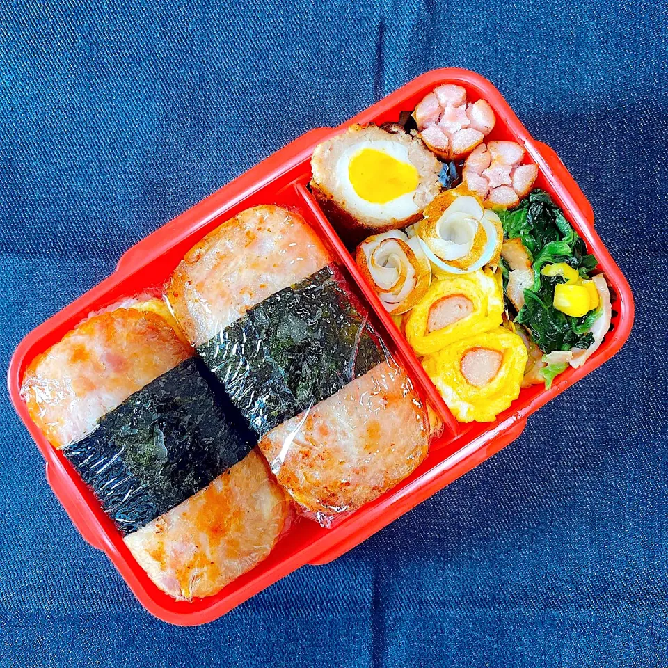 スパムおにぎり弁当🍱|いぶさん