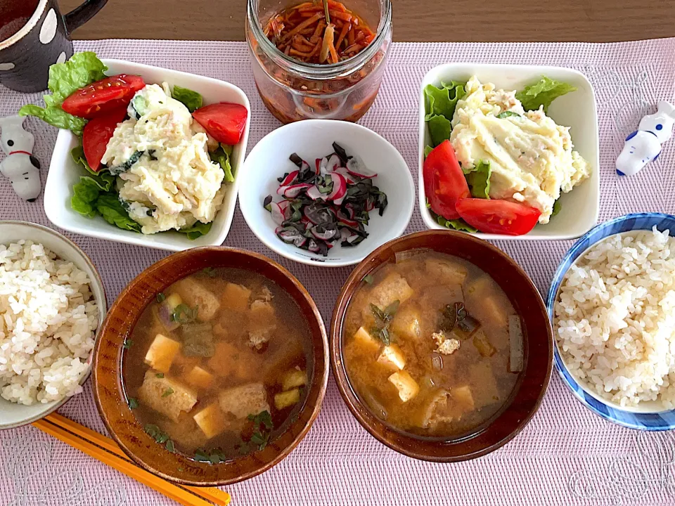 初!マヨネーズも自家製‼︎ポテトサラダで♪ふたりお昼ごはん~(^^)❤︎|いつくしみちゃんさん