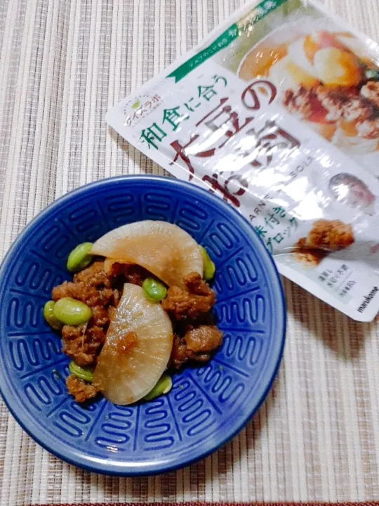 大豆のお肉と大根の甘辛煮|つばささん