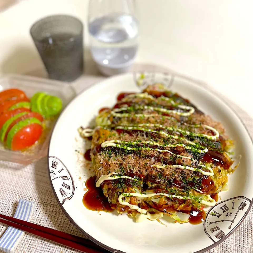 5/18晩ご飯：オートミールお好み焼き|ななみんさん