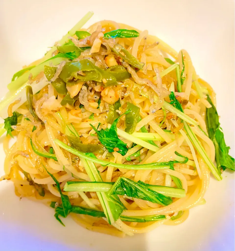 じゃこと水菜の和風パスタ|OLの気ままご飯🍽さん