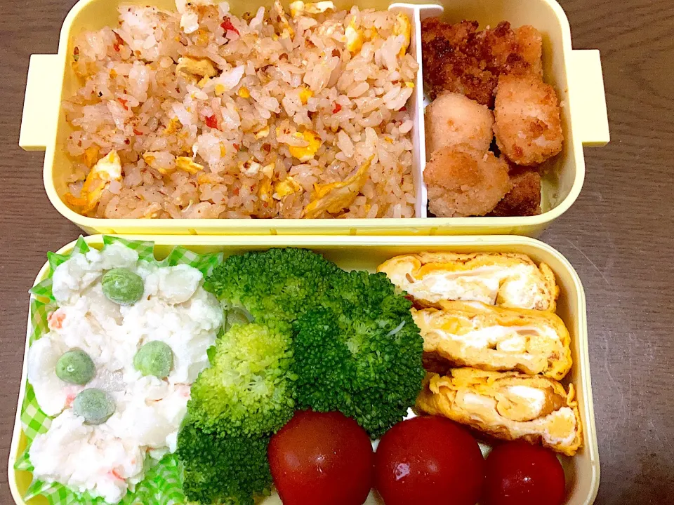 唐揚げ炒飯弁当|料理嫌いを直したいさん