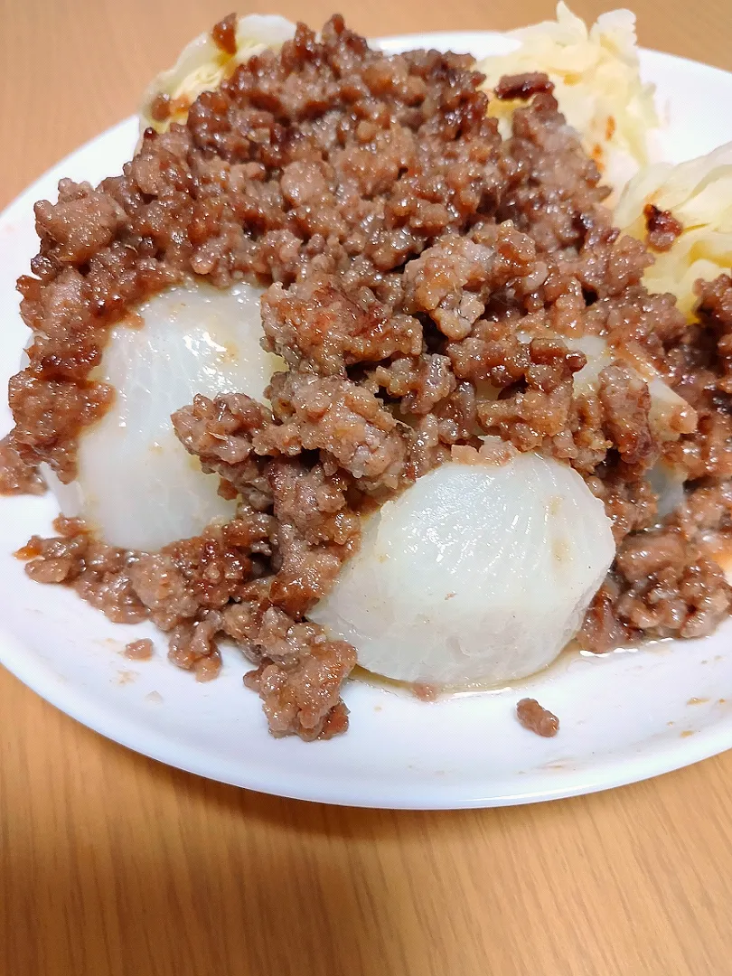 Snapdishの料理写真:Dinner カブの肉味噌かけ|tamakiさん