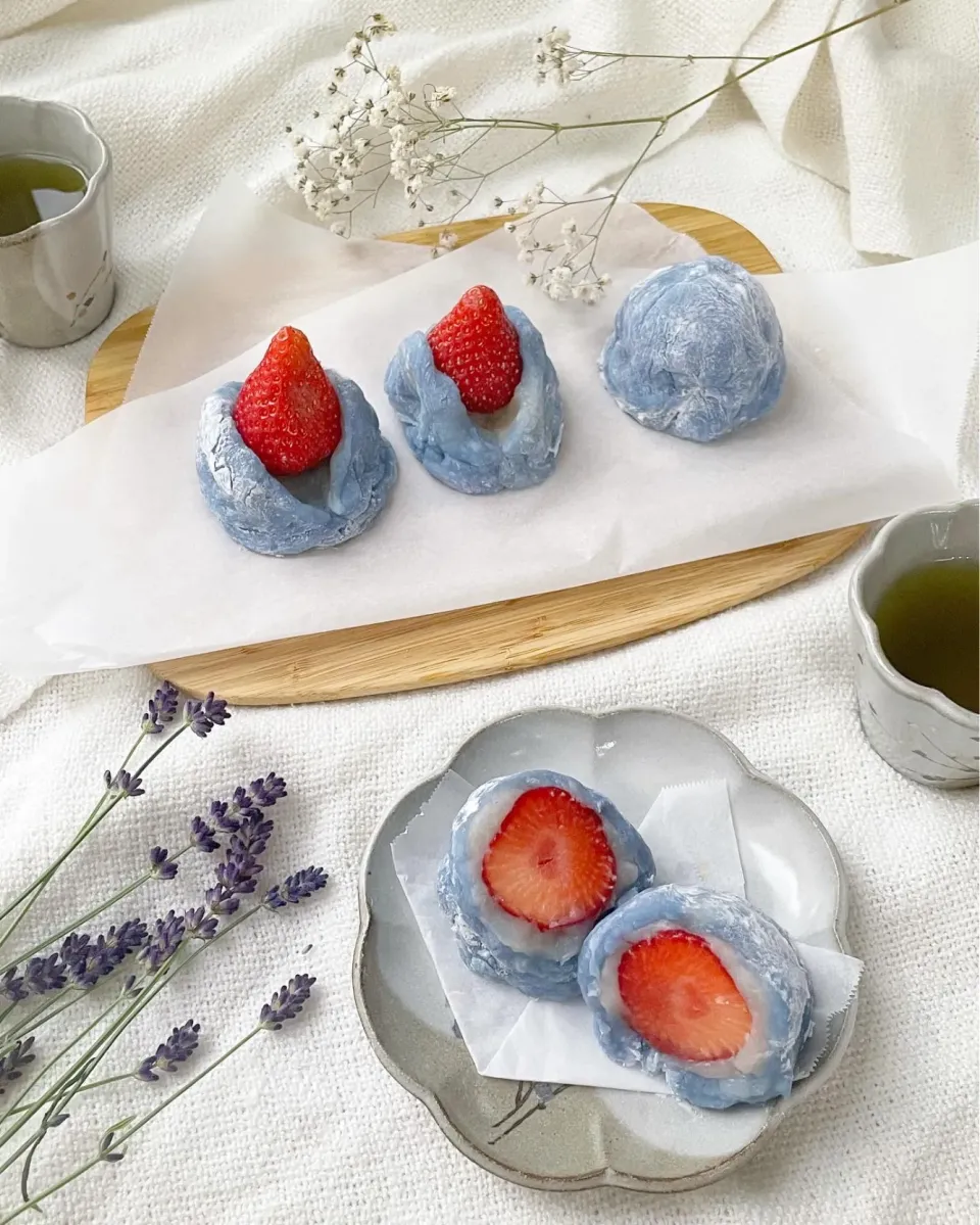 バタフライピー大福 Butterfly pea Daifuku|美夢さん