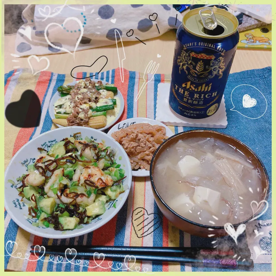 Snapdishの料理写真:５／１９ ｗｅｄ 晩ごはん🍴＊○°|rinaronarさん