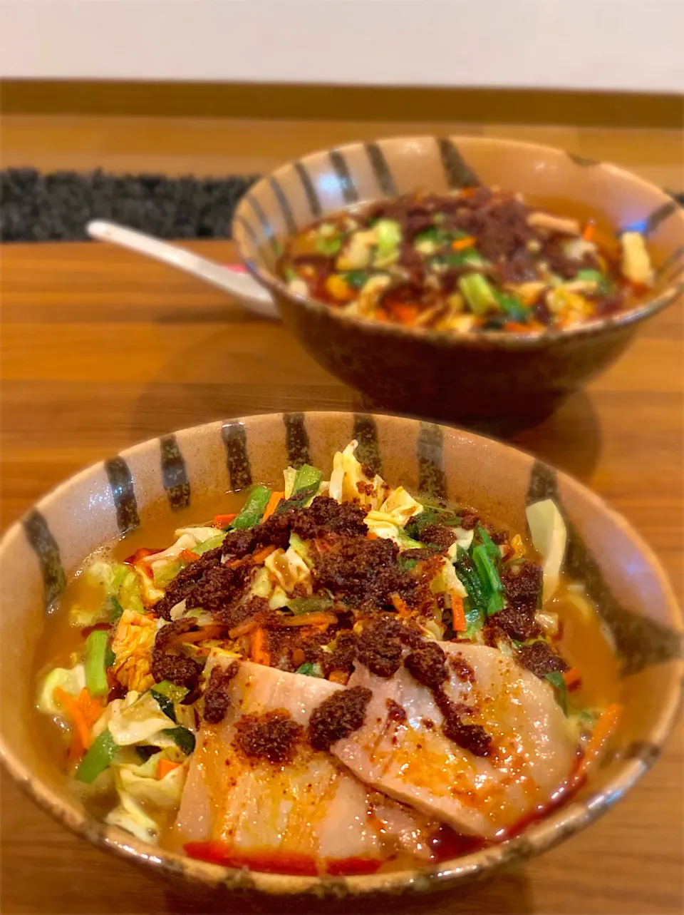 Snapdishの料理写真:うちでお店の味！麺処井の庄さんの『辛辛濃菜麺』|ふくすけ食堂さん