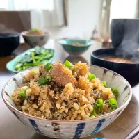 明太子と塩昆布の玄米炊き込みごはん🍚