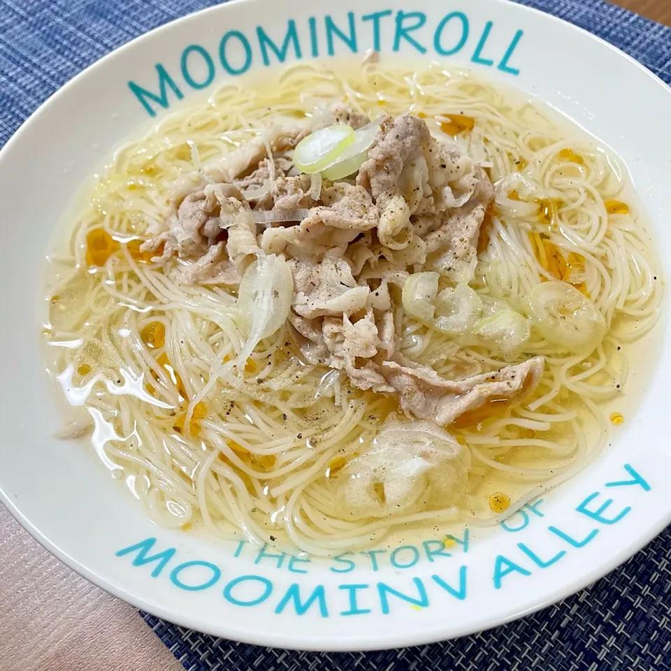 ぶっかけ豚ネギ塩そう麺|毎日ご飯さん