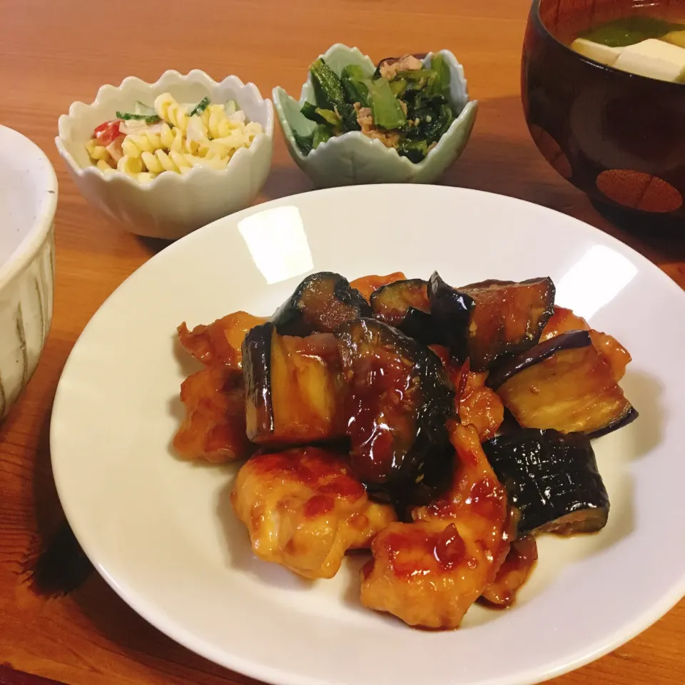 Snapdishの料理写真:鶏むね肉とナスのねぎだく万能中華だれ炒め|Norikoさん