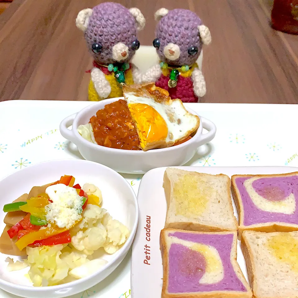 Snapdishの料理写真:朝ごぱん（╹◡╹）|chagashiさん