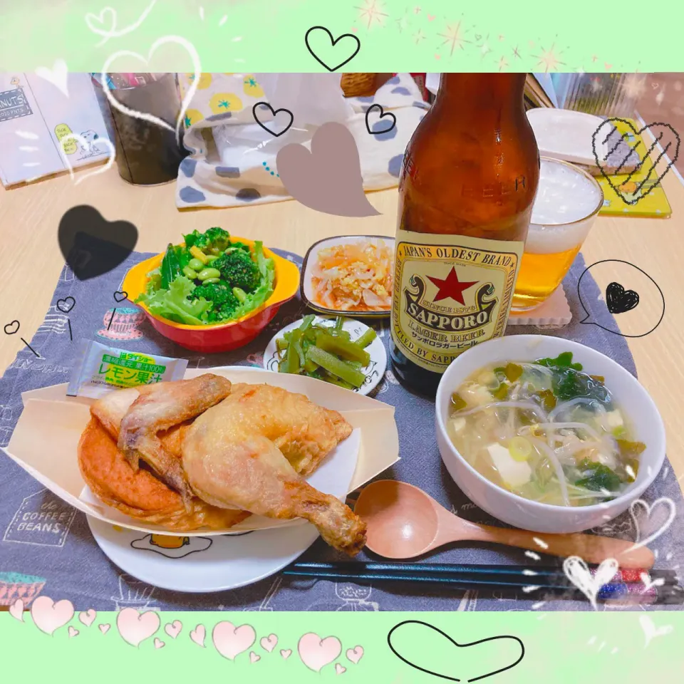 Snapdishの料理写真:５／２２ ｓａｔ 晩ごはん🍴＊○°|rinaronarさん