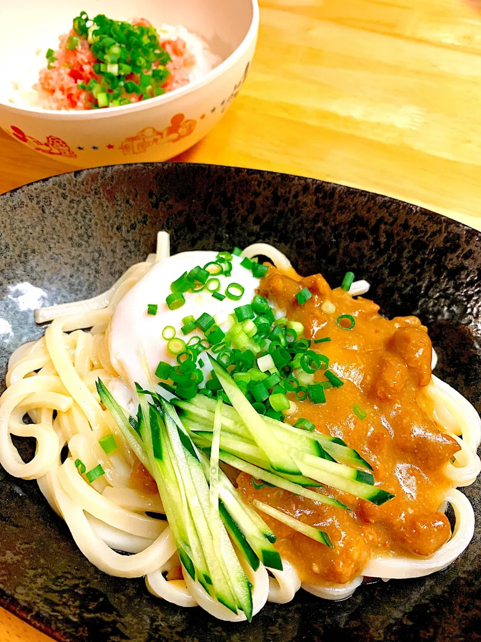 レンチン！ごろごろ大豆のお肉の味噌うどん|りこちめめさん