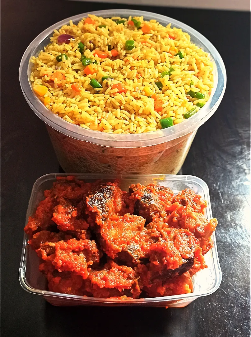 Snapdishの料理写真:fried rice with Peppered beef and turkey.|LINA'S KITCHENさん