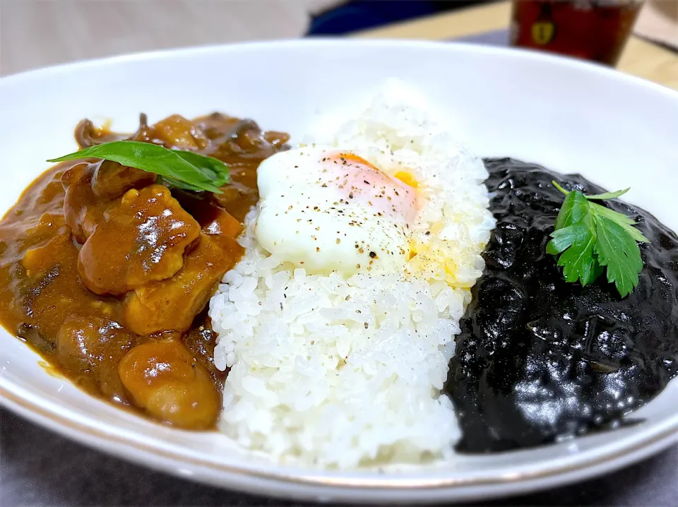 合い掛けカレー
✳︎チキンきのこカレー
✳︎イカスミオマールカレー|さっちんさん