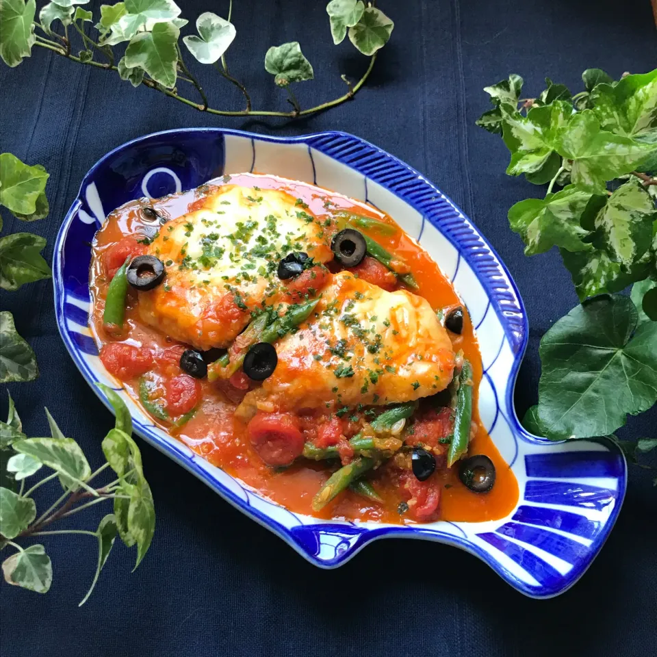 🐟濃厚フレッシュプチトマト でメカジキとさやいんげんのトマト煮🍅|Hollyさん