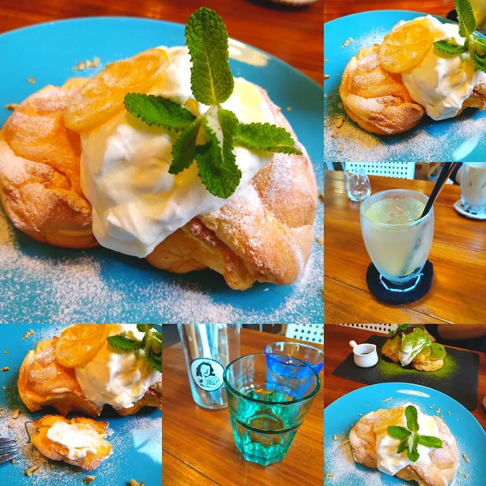 カフェN827のはちみつレモンパンケーキとレモネード🍋|うたかた。さん