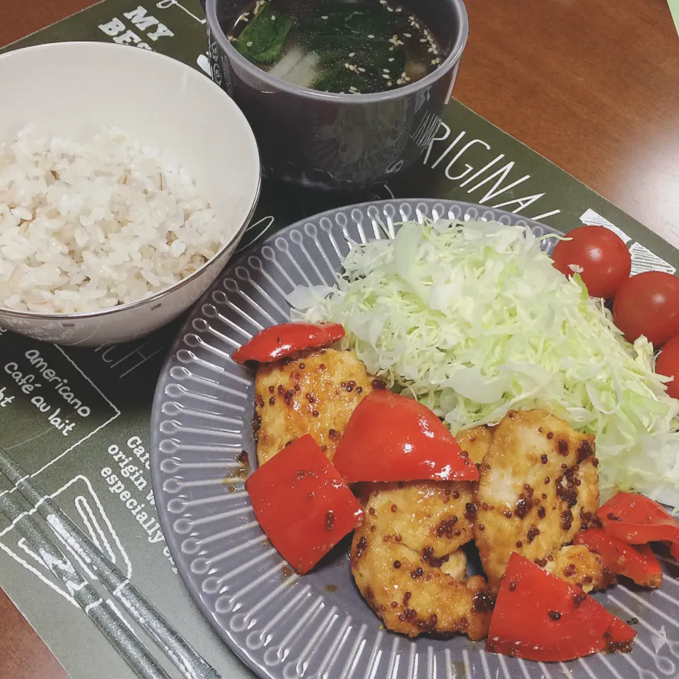 鶏むね肉とパプリカのハニーマスタードソテー🍯|waiwaiさん