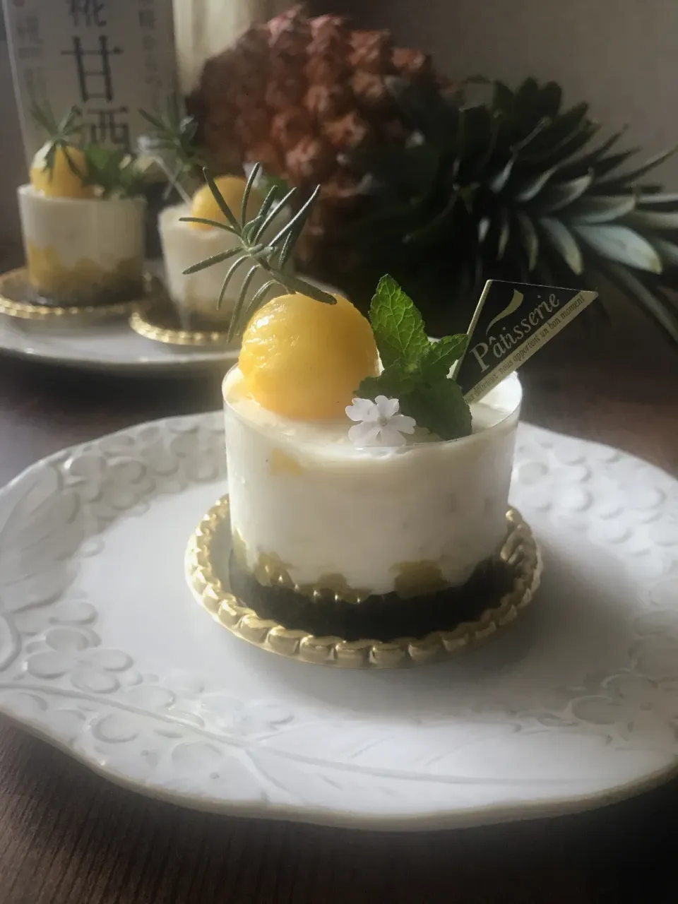 甘酒でパイナップル🍍チーズケーキ　#小さなケーキシリーズ|とんちんさん