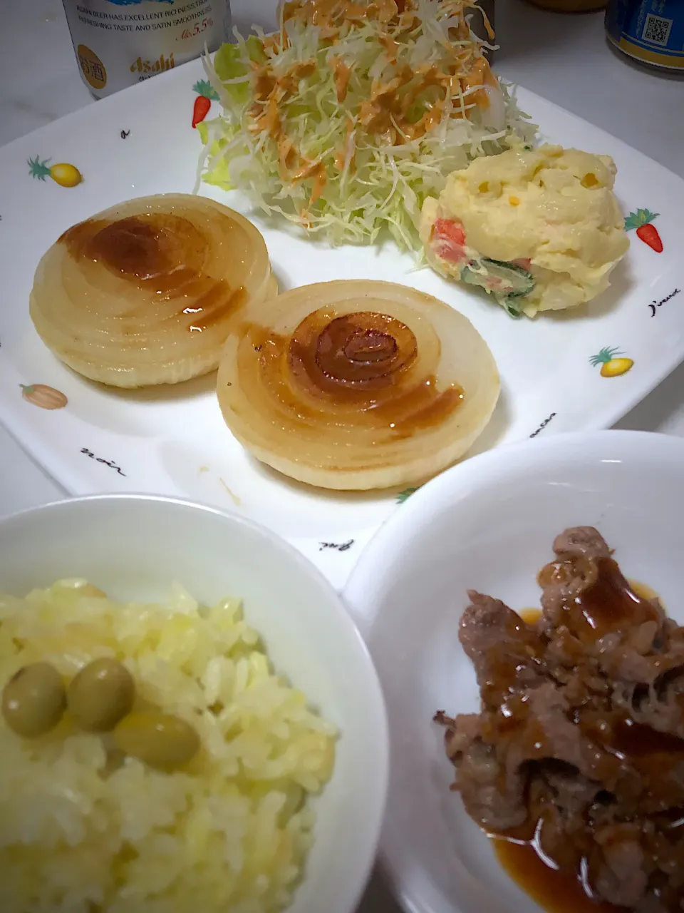 新玉ねぎのソテーと枝豆ご飯|あっちゃんさん