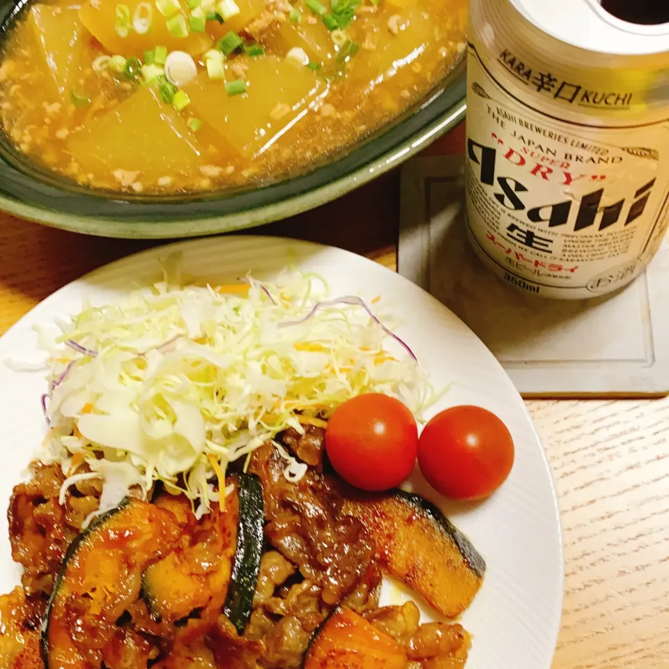 牛肉とかぼちゃのカレー炒め
大根のそぼろ煮|naoさん