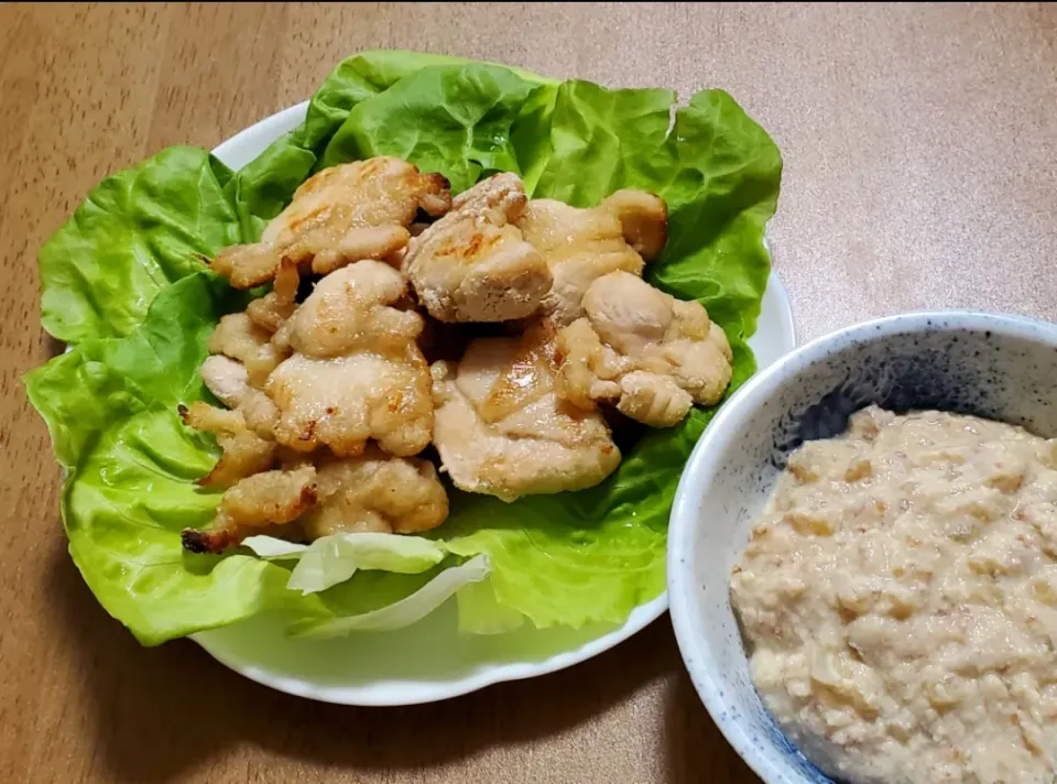 鶏肩小肉のチキン南蛮、お豆腐梅タルタル|ナナさん