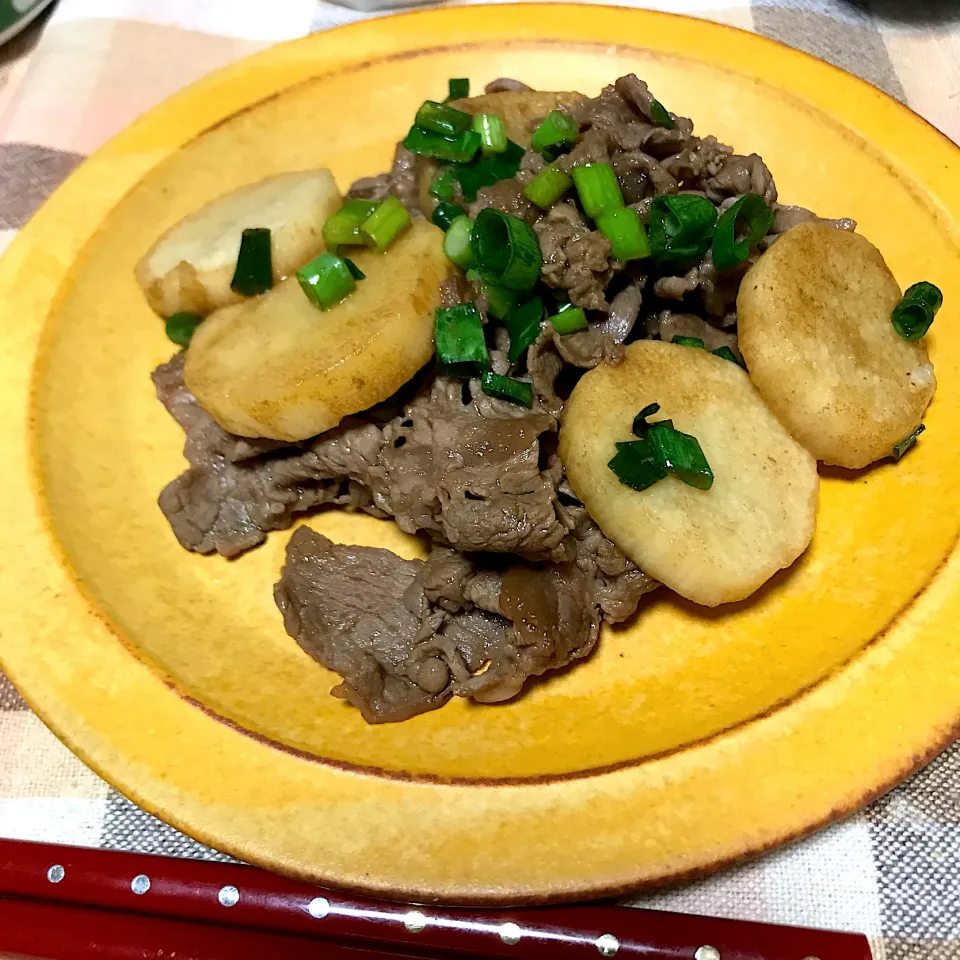 長芋と牛肉のオイスター炒め|あさかさん