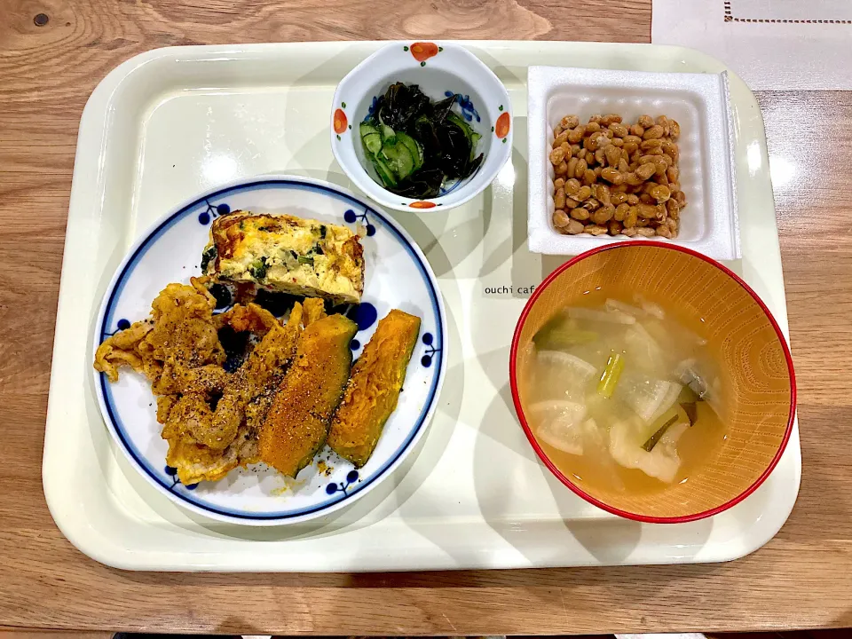 豚肉と南瓜のカレー炒めのご飯|みよさん