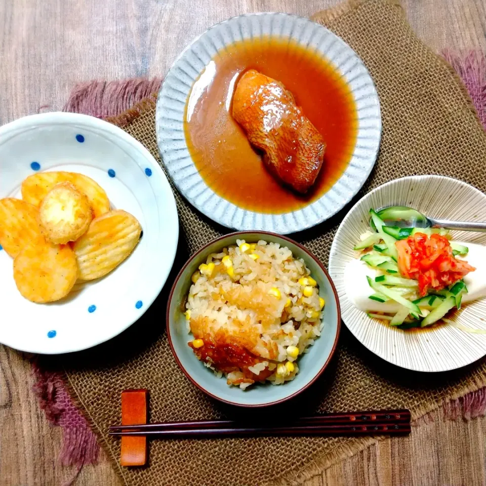 とうもろこしと塩昆布の炊き込みご飯|真希さん