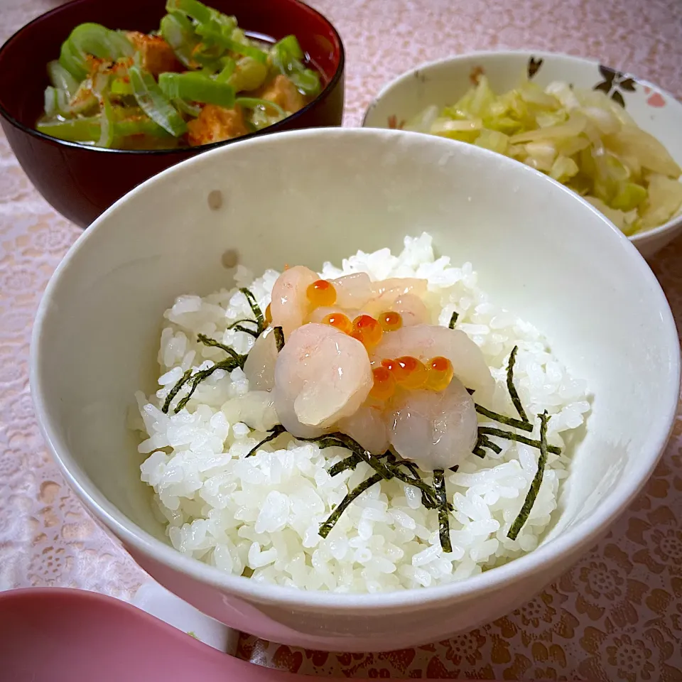 ほたてと甘エビの塩麹漬け丼|林とびぃさん