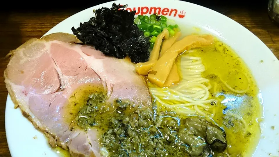 【食べログ ラーメン TOKYO
百名店 2020 選出店】
Soupmen
牡蠣塩らぁ麺（650円）
＋しらす丼（250円、画像なし）
@ときわ台1分
（赤羽から自転車24分）
21113|大脇さん