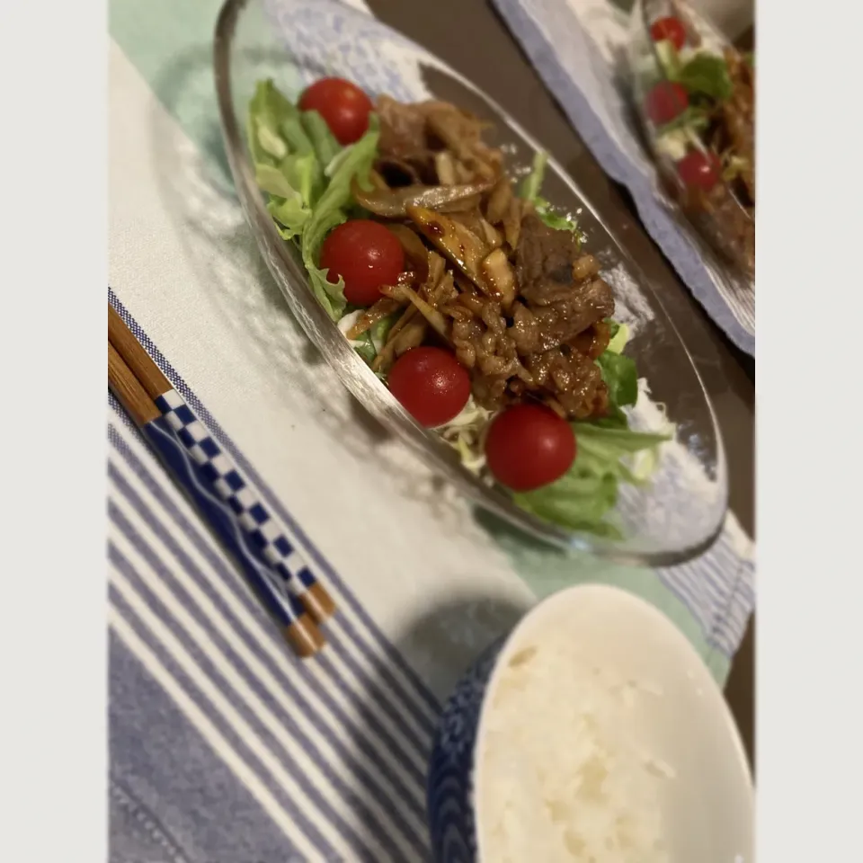 Snapdishの料理写真:焼肉サラダ|saitamasaeさん