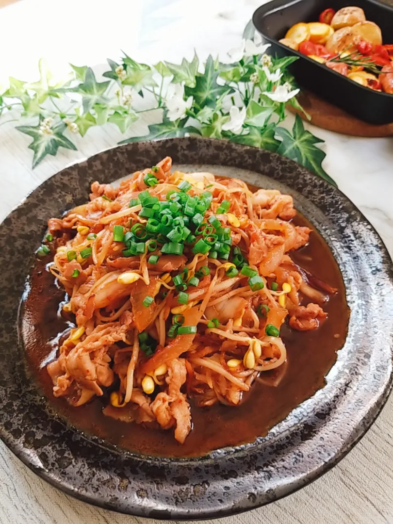 今日のおかず。豚キムチ&グリル焼き。|yoshiyoshiさん