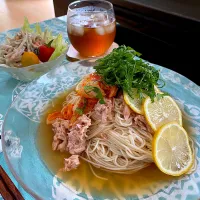 Snapdishの料理写真:ツナキムチレモン素麺