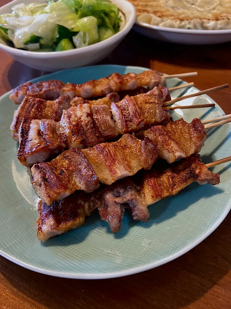 5/29の夕食　豚ばら串焼き|yoneさん