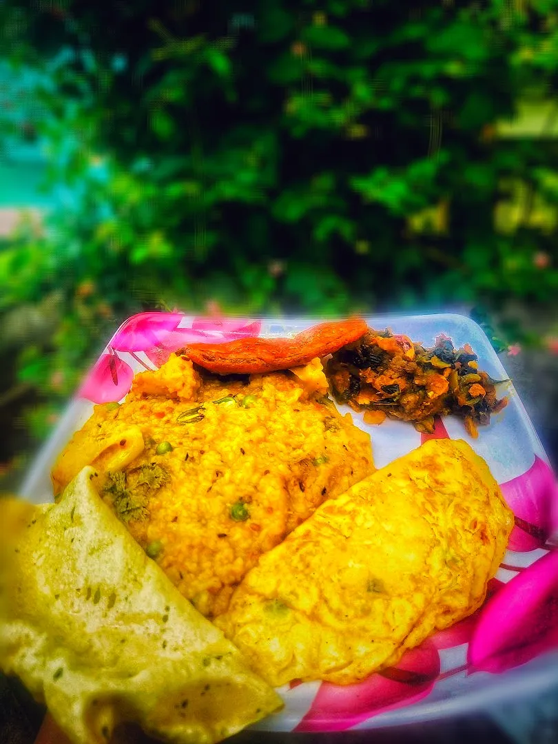 Dal Khichdi with omlet Papad and mix Veg|Neelaj Nandyさん