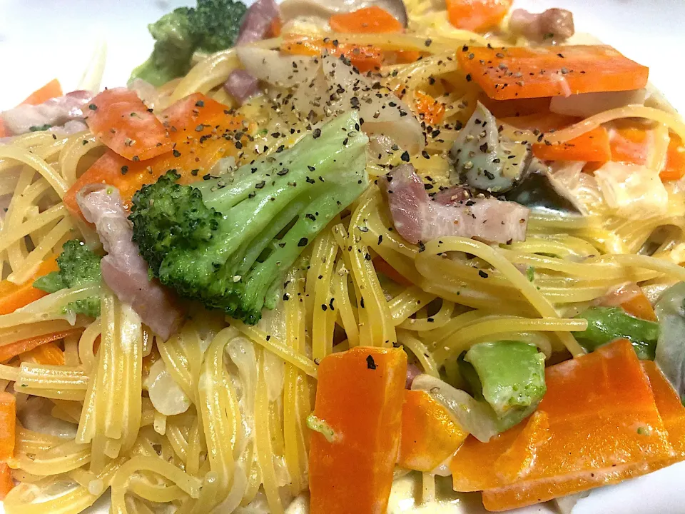 Snapdishの料理写真:クリームパスタ|♡あき♡さん