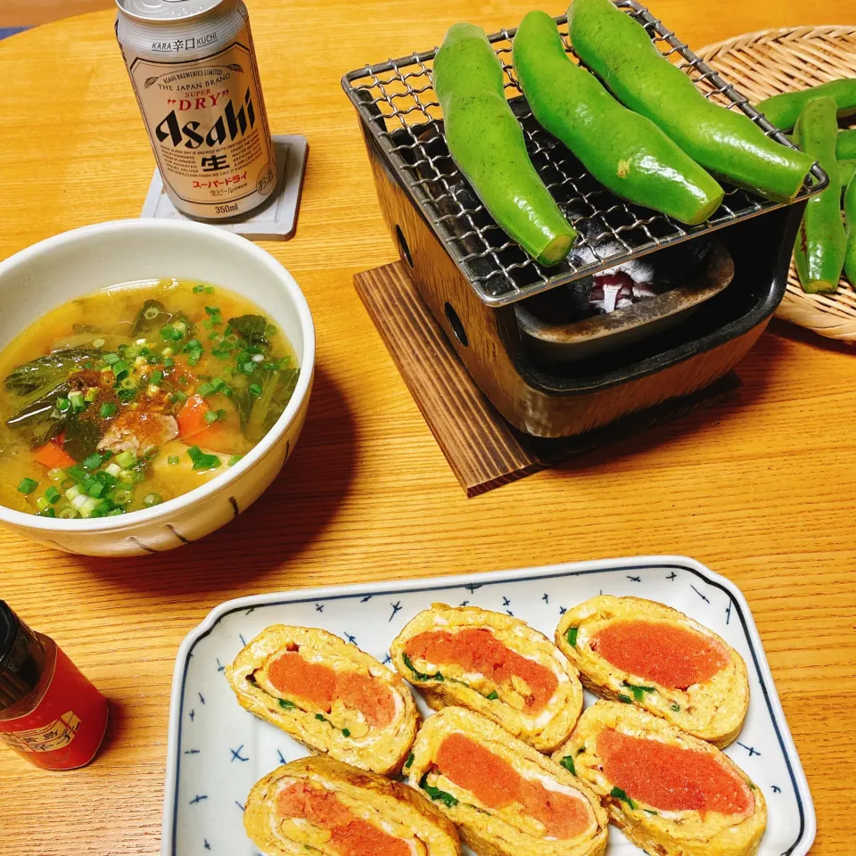 ‪‪豚汁
‪‪明太子入り玉子焼き
‪‪そら豆炭火焼き|naoさん