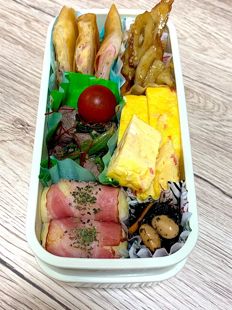 Snapdishの料理写真:コンポタ春巻き弁当|ゆかちんさん