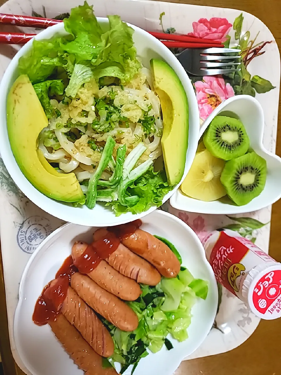 今夜はサラダ🥗うどん|aiさん