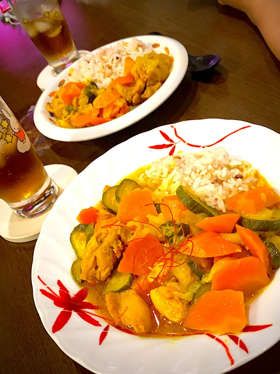 Snapdishの料理写真:スープチキンカレー🍛　十六穀ごはん　麦茶|ch＊K*∀o(^^*)♪さん