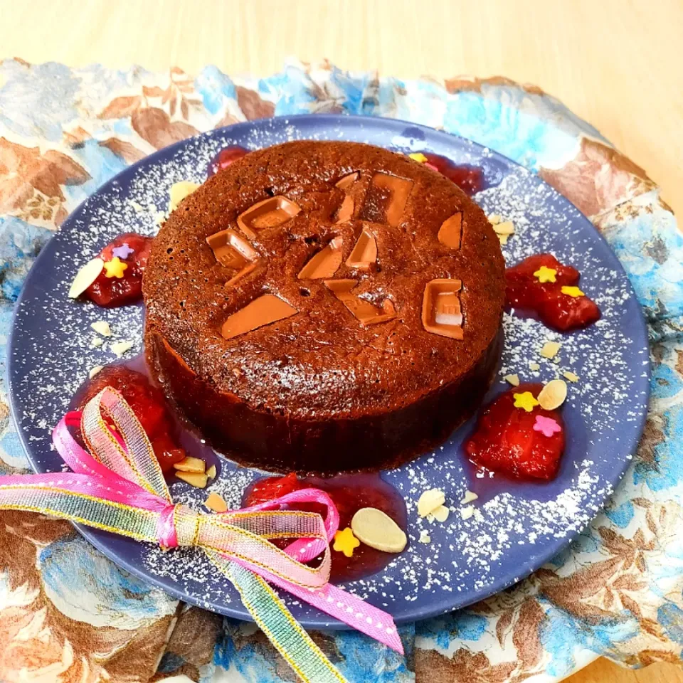 ダーリン作⸜🌷︎⸝‍
ちょい前に作った
しっとり🍫ガトーショコラ🍫|キャサリンさん