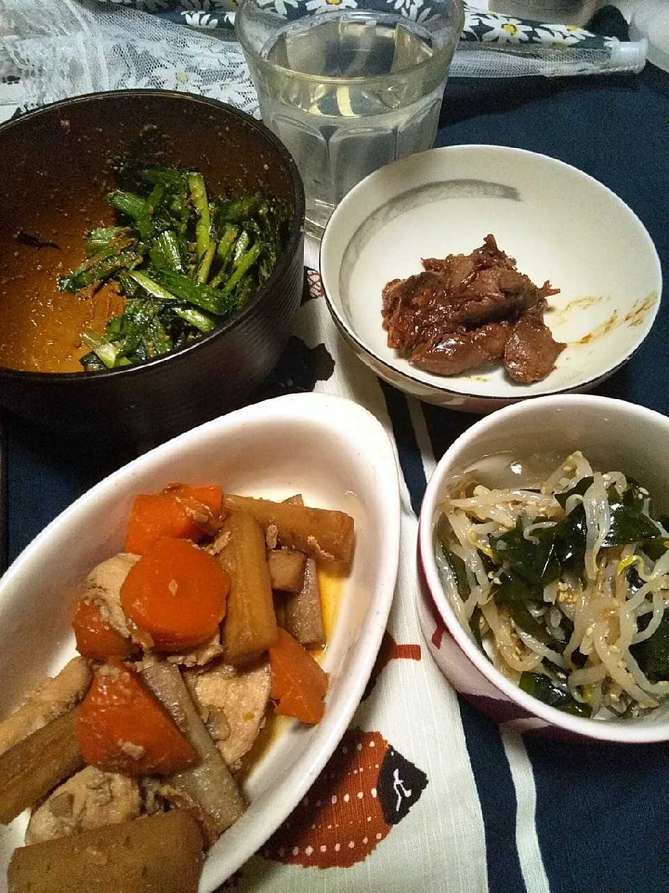 今日の晩御飯
※鶏ごぼう
※もやしとワカメのナムル
※鶏レバーの味噌煮
※ごま味噌ニラ
※焼酎ハイボール|れあMIXさん