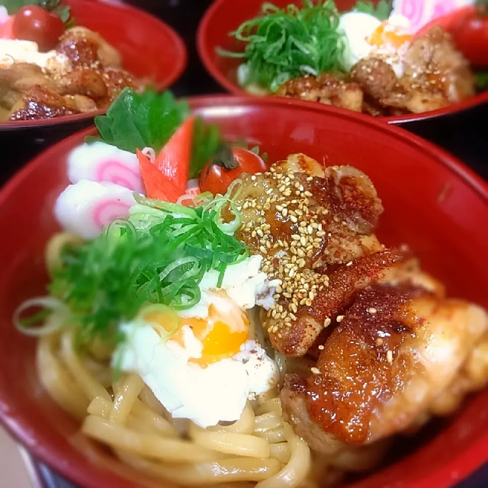 Snapdishの料理写真:鶏のテリテリ焼玉うどん～♪♪|砂糖味屋キッチンさん