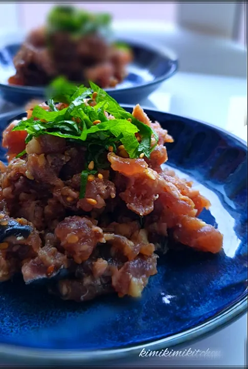 Snapdishの料理写真:さっぱり料理
カツオのたたきを使って
簡単なめろう|kimikimi❤kitchenさん