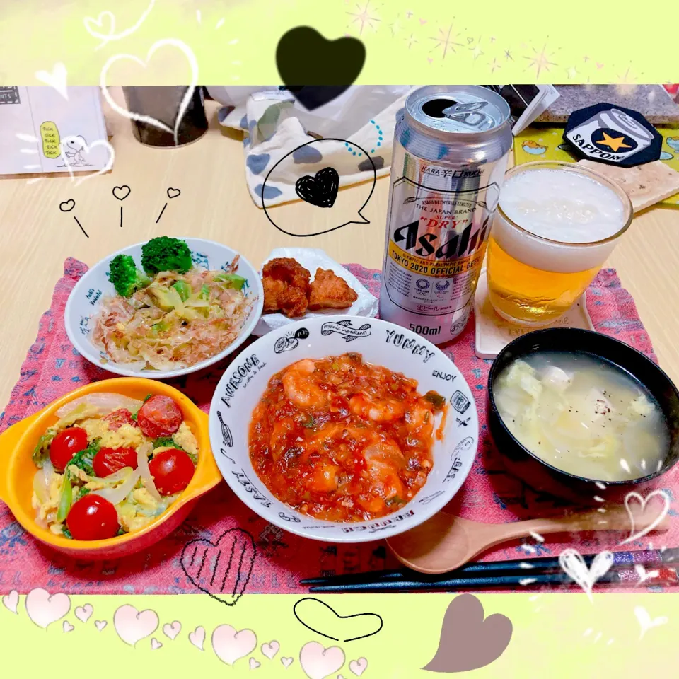 Snapdishの料理写真:６／３ ｔｈｒ 晩ごはん🍴＊○°|rinaronarさん