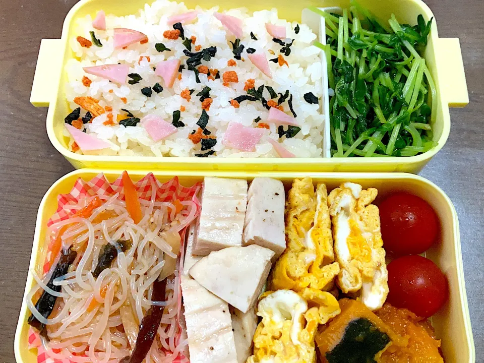 豆苗とサラダチキン弁当|料理嫌いを直したいさん