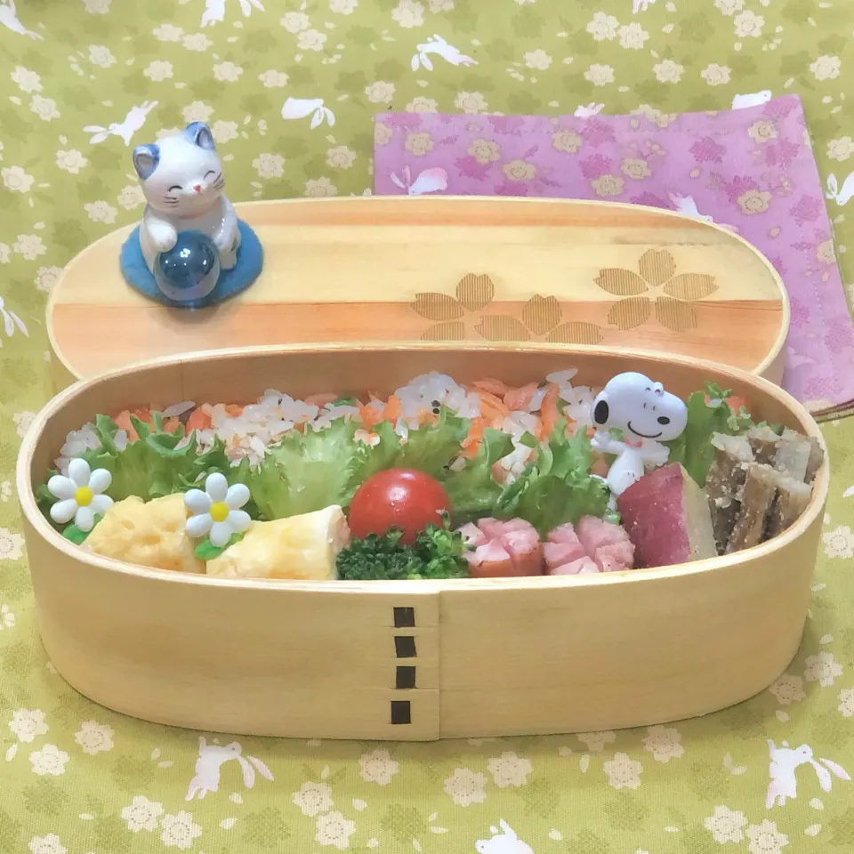 鮭の混ぜご飯☘の💙ちゃんお弁当　5/14金|sweet homeさん